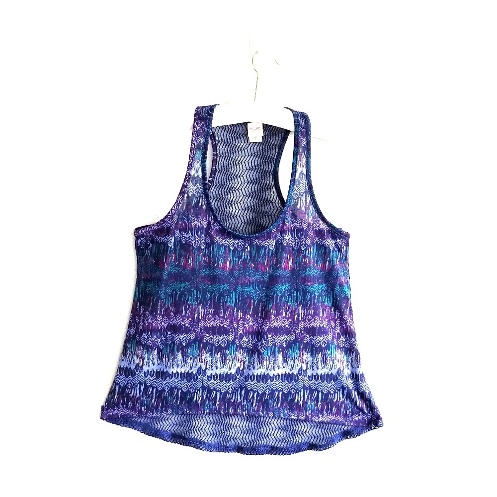 Mossimo Sleeveless Tank Beach Top M digital print